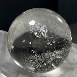 Emerald Horizon Sphere | Clear Quartz with Green Phantom and Rainbow Magic 61.8mm Sphere