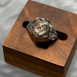 River Cloud Song | Garden Phantom Quartz Adjustable Silver Ring