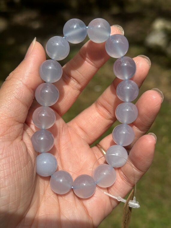 Azure Tranquility: Blue Agate Beaded Bracelet