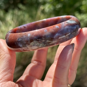 Dust and Flame | Moss Agate Bangle Bracelet