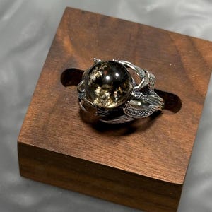 Forest Eclipse | Phantom & Rutile Quartz Adjustable Silver Ring