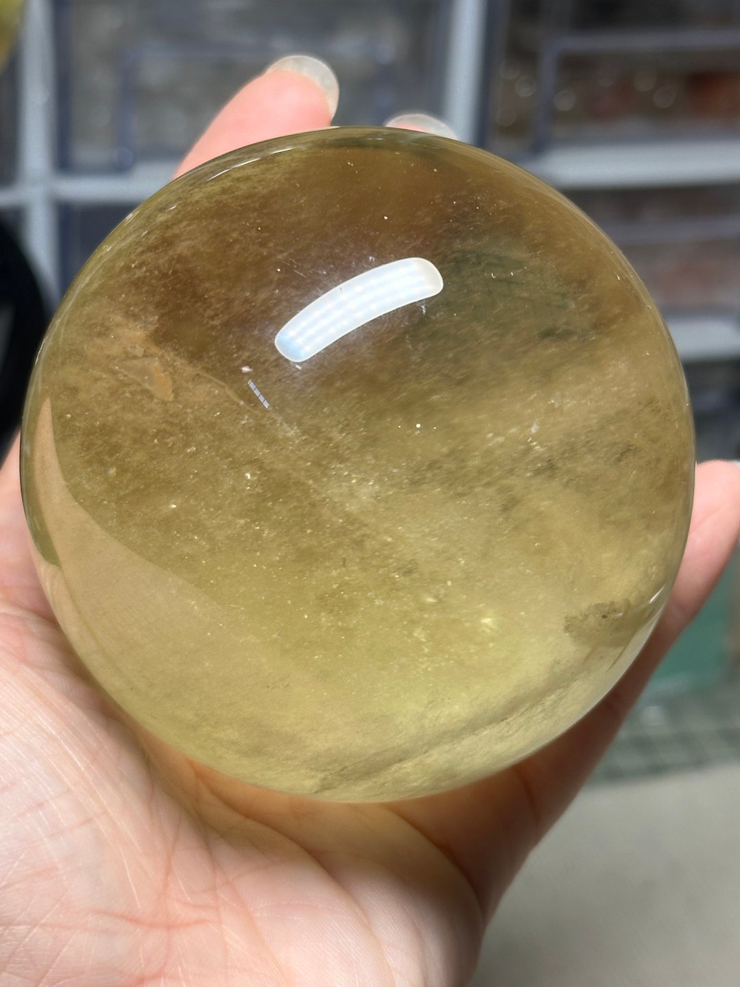 Golden Snow Globe - Natural Citrine Sphere - Etsy