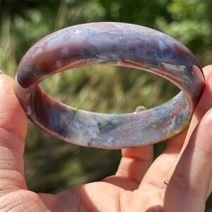 Wandering Flame Moss | Moss Agate Bangle Bracelet