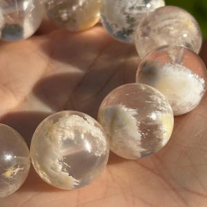 Snowflake phantom Rose Quartz beaded bracelet