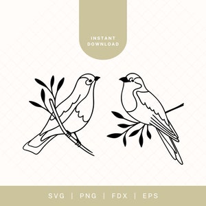 Cute Birds SVG | Bird SVG for Cricut or Silhouette | Birds Clipart | Bird PNG for Sublimation