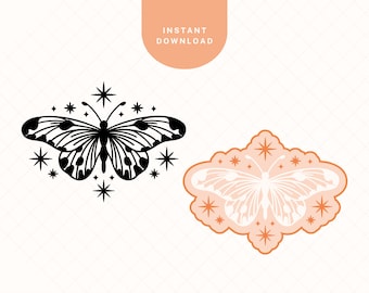 Polilla mágica SVG / Imagen prediseñada celestial para Cricut, Silhouette (Archivo digital)
