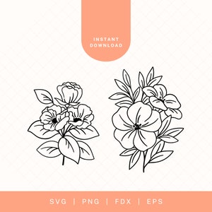 Flowers SVG | Floral SVG for Cricut or Silhouette | Flowers Clipart | Floral PNG for Sublimation