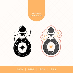 Magic Potion SVG | Magical SVG Cut File for Cricut or Silhouette | Mystic Clipart | Magical Snake PNG for Sublimation