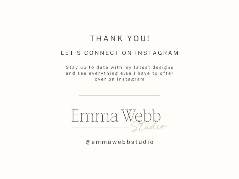 K&ouml;nnte beinhalten: Vielen Dank! Verbinde dich mit mir auf Instagram. Bleib auf dem Laufenden mit meinen neuesten Designs und sieh dir alles an, was ich sonst noch zu bieten habe, auf Instagram. Emma Webb Studio @emmawebbstudio