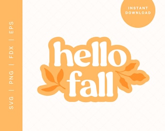 Hallo Herbst SVG | Herbst Cricut Cut Datei (Digital Download)