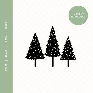 Christmas Trees SVG | Holidays SVG Cut File for Cricut or Silhouette | Festive Clipart | Christmas Tree PNG for Sublimation