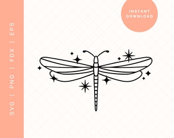 Dragonfly SVG | Celestial Clipart for Cricut, Silhouette (Digital Download)