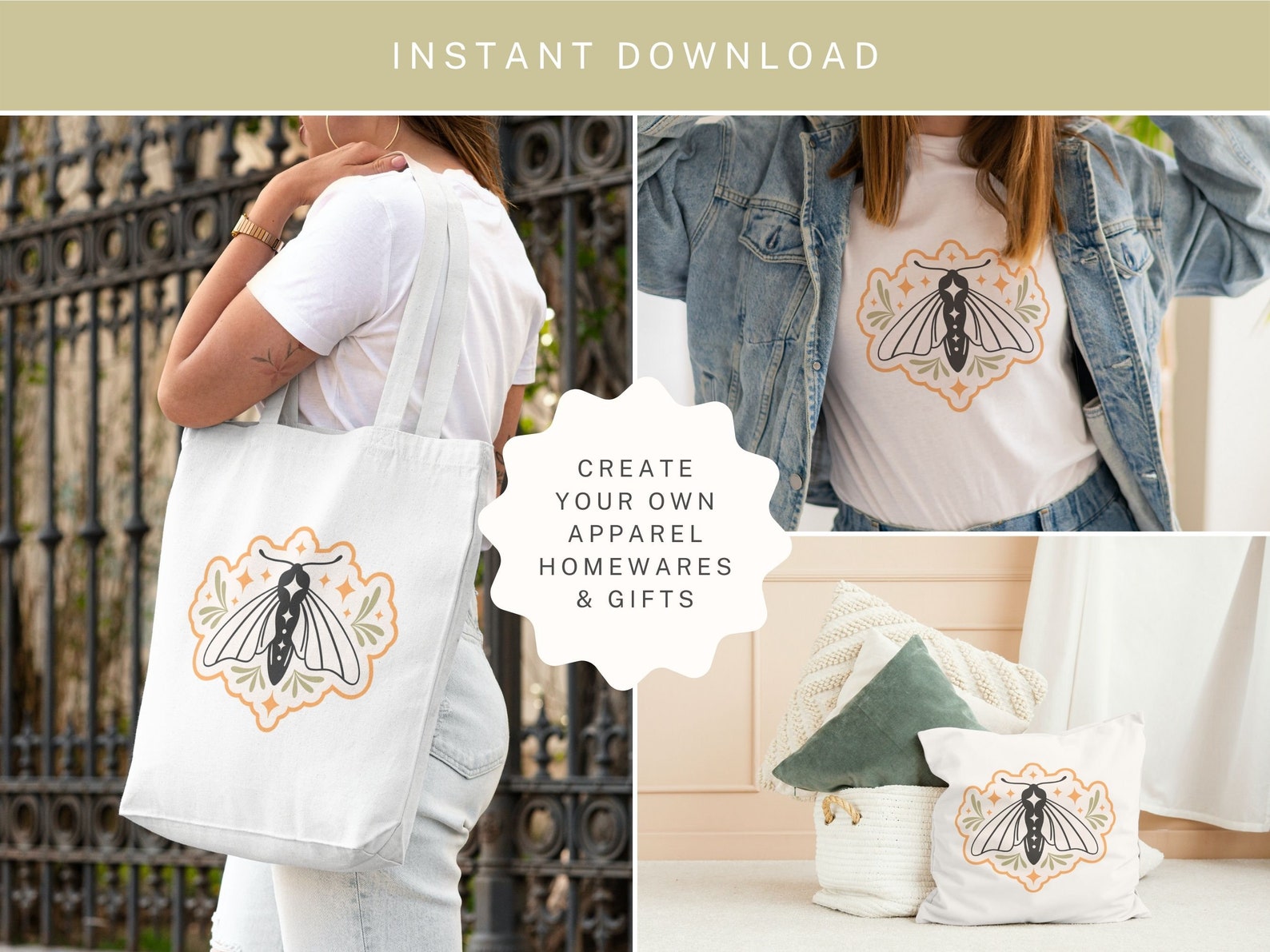 Magic Moth SVG | Butterfly SVG Cut File for Cricut or Silhouette | Moth ...