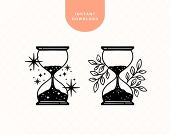 Reloj de arena místico SVG / Imágenes prediseñadas de tiempo mágico (Descarga digital)