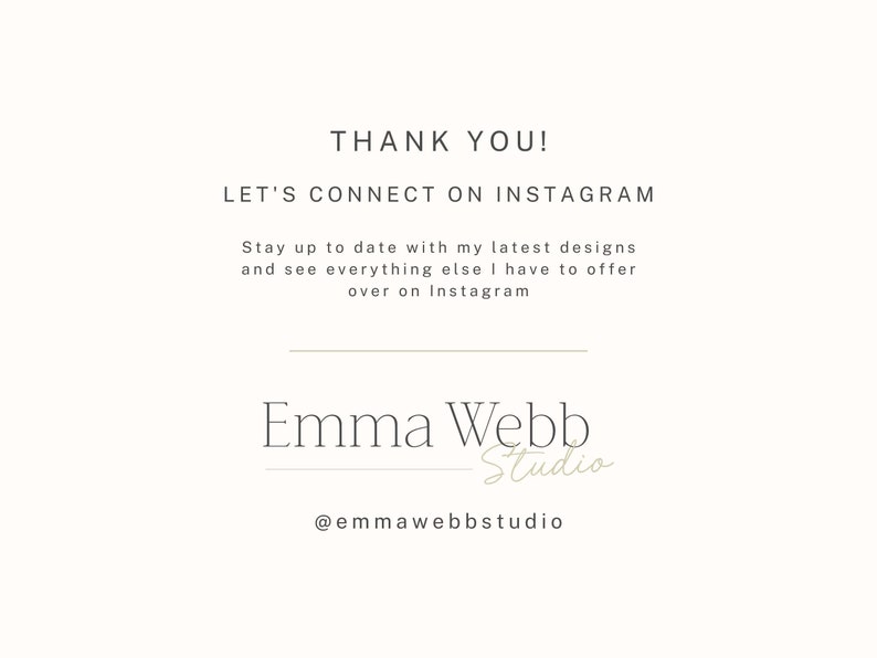 Puede incluir: &iexcl;Gracias! Con&eacute;ctate conmigo en Instagram. Mantente al d&iacute;a con mis &uacute;ltimos dise&ntilde;os y ve todo lo dem&aacute;s que tengo para ofrecer en Instagram. Emma Webb Studio @emmawebbstudio