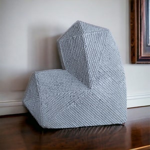 Concrete Geometric Gray Heart Statue, Home and Living sculpture image 7