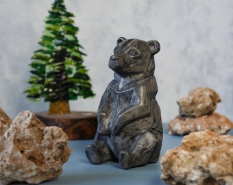 Geometric Bear Statue, Nordic Bear Ornoment, Geometrical Bear Sculpture
