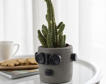 Home and Living Concrete Robot Planter/Pot