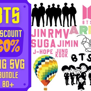 k-pop, bundle 80+, PNG, SVG, BTS, Silhouette, cricut, cut files, digital prints, digital download, layered