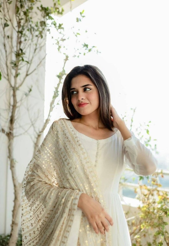 Buy This Speacial Eid Designer Anarkali Suit in White Color Online -  SALA2400 | Appelle Fashion