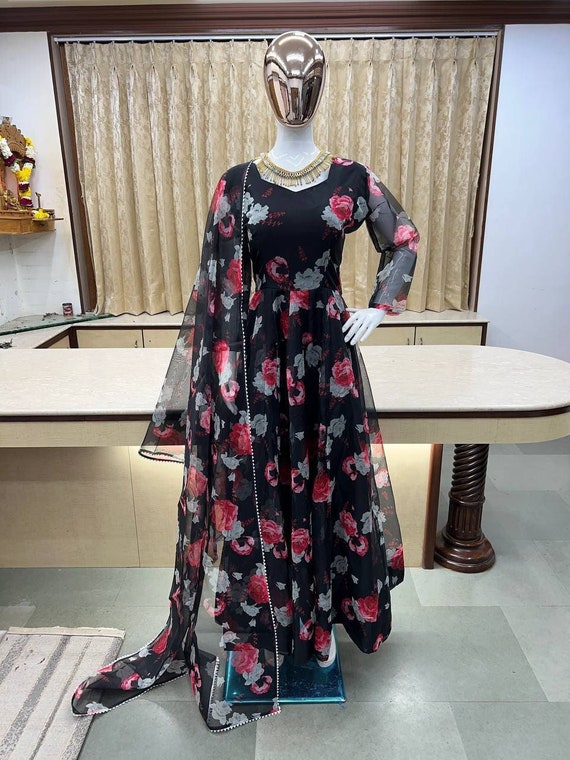 Buy Black Net Anarkali Suit With Zari Work Online - DMV13911-Black | Andaaz  Eid Store