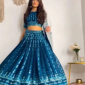 Beutiful heavy blue lehenga choli,indian bridesmaid dress, blue wedding dress , reception dress , heavy blue lehenga choli with dupatta