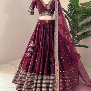 Designer heavy Sequence work lehenga with blouse and dupatta,partywear lehenga,heavy lehenga choli ,chanya choli,Dress for wedding function