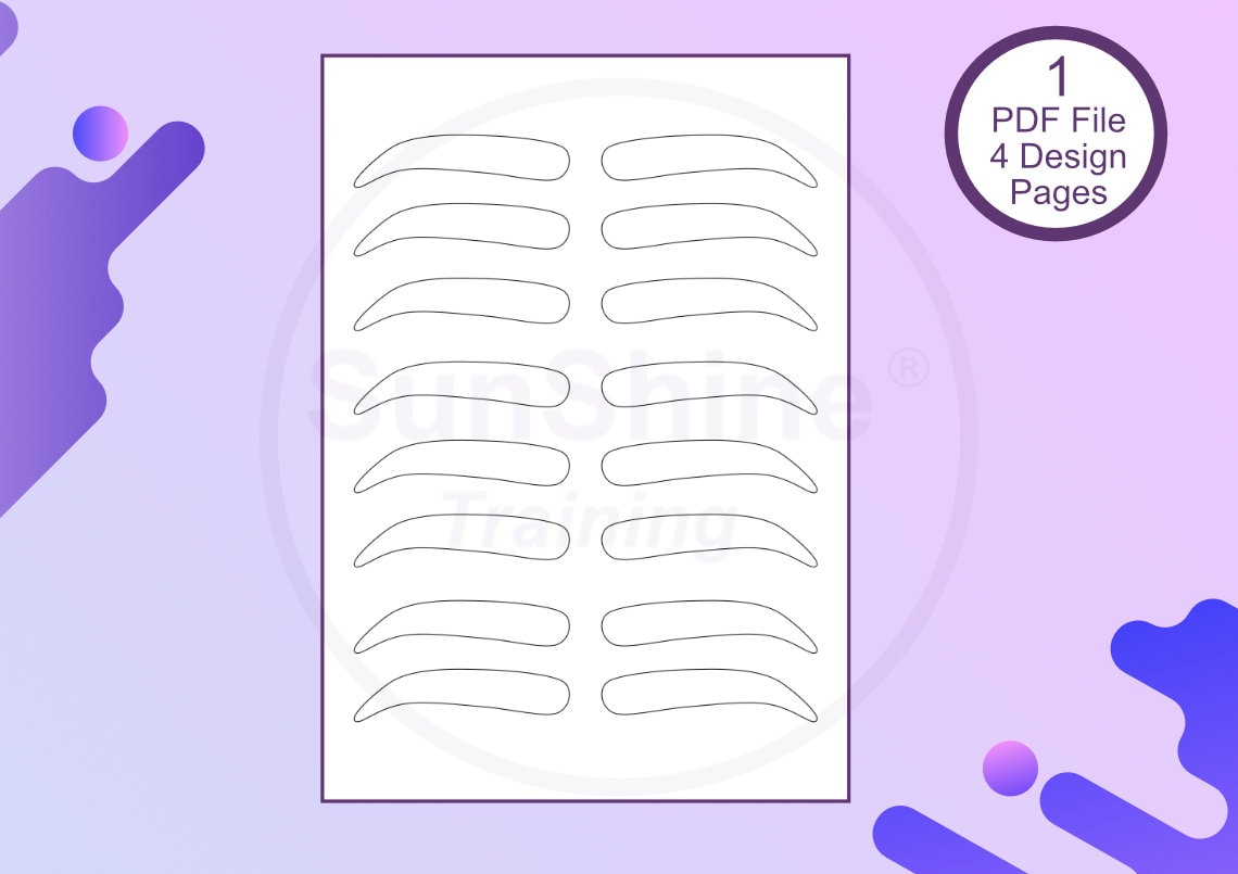 Eyebrow Shape Practice Sheets - Etsy