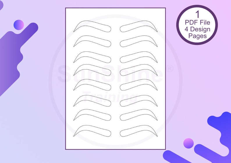 Eyebrow Shape Practice Sheets - Etsy