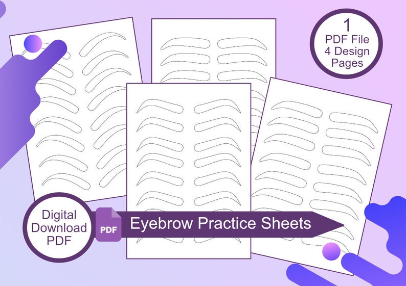 Eyebrow Shape Practice Sheets - Etsy