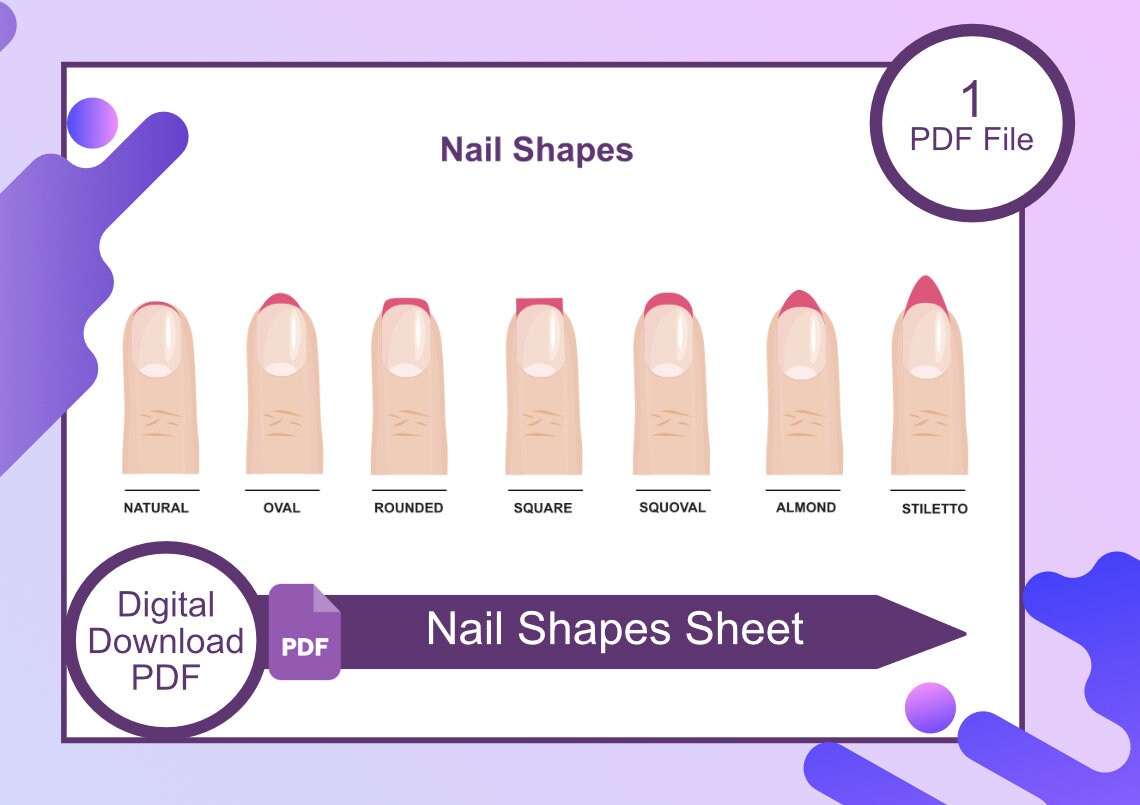 Nail Shapes A4 PDF Digital Download - Etsy Nail Shapes A4 PDF Digital Download - Etsy