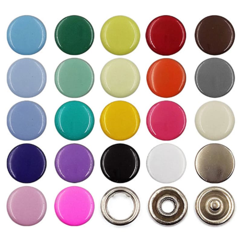 50 ensembles 9.5mm 11mm métal broche bouton pression solide broche bouton pression anneau goujons attaches pour vêtements vêtement couture sacs chaussures image 1