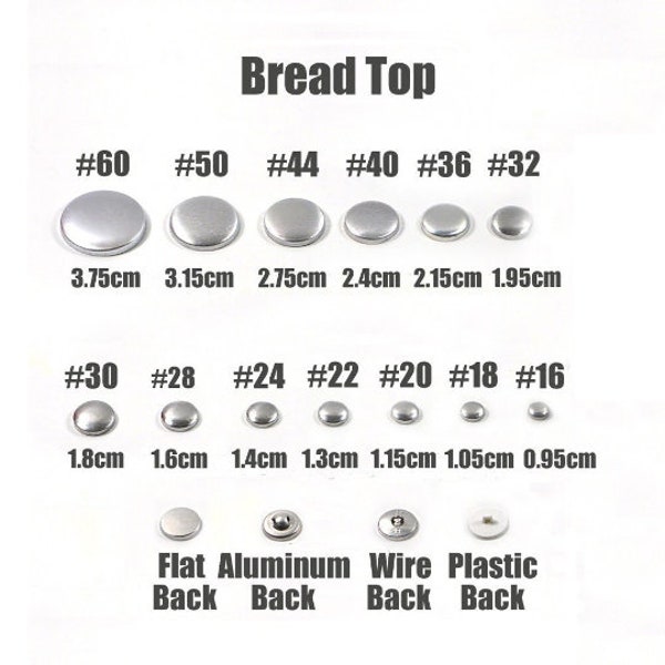 100 pz / lotto #16-60 bottoni in tessuto fatti a mano fai da te forma di pane bottoni rivestiti in tessuto rotondo in metallo 4 bottoni con copertura posteriore