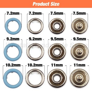 50 Sets 7.5/9.5/11mm Metalen Prong Drukknoop Druk op Knop Studs Bevestigingsmiddelen Holle Prong Ring met Mal Voor Kleding Kledingstuk Naaien Tassen Schoenen afbeelding 3