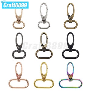5pcs 16mm-38mm Metal Swivel Bags Strap Buckles Lobster Clasp Collar Carabiner Snap Hook DIY KeyChain Bag Part Accessories