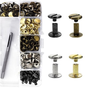 M4 Chicago viti solido testa rotonda chiodo borchie rivetti bullone pelle craft kit per bagagli vestiti borsa cinghia scarpe cintura mix colore con strumento
