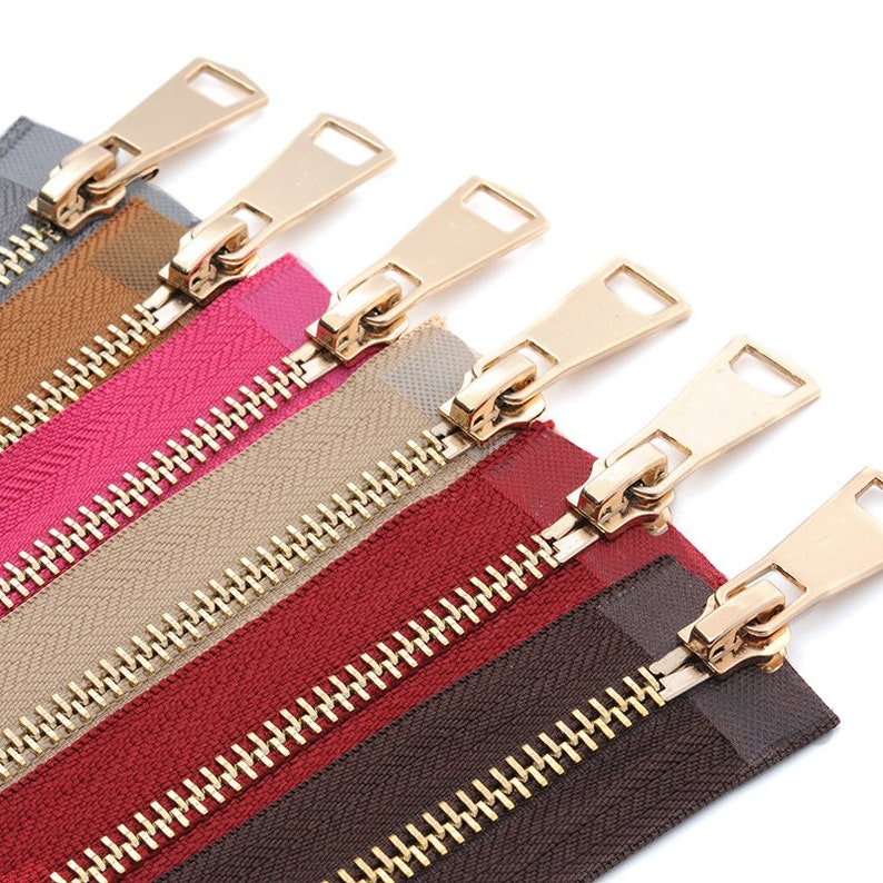 Metal Teeth Zipper 5 Colorful High Quality Open-end Auto Lock Gold Metal Zipper DIY Handcraft For Clothing Pocket Garment Shoes All Size image 1