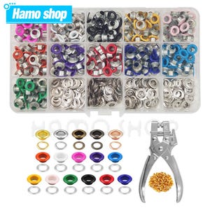 Kit Pinza Per Occhielli Da 6 Mm - Con 100 Occhielli Metallici E Pugno Di Legno, Per Pelle E Tessuto