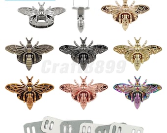 Cerradura de giro en forma de abeja de Metal, cierre de bolso de moda Retro, Hardware para bolso artesanal de cuero, bolso, accesorios DIY, 1P