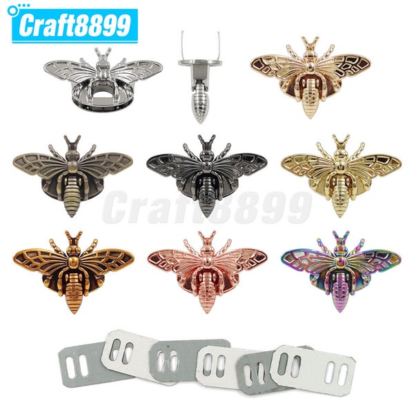 1P Metal Bee Shape Turn Lock Retro Fashion Bag Clasp Hardware for LeatherCraft Bag Handbag Purse DIY Accessories