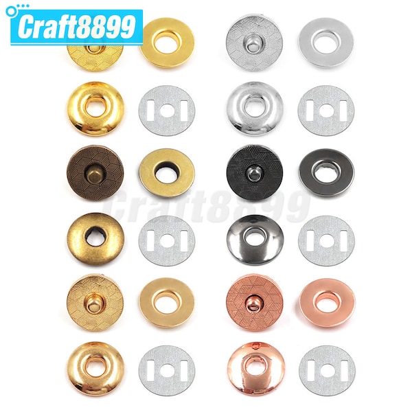 10sets/lot 17mm Magnetic Snap Round Button Purse Leather Fasteners Clasp For Purse Bag Wallet Notebook Craft Parts Accessories