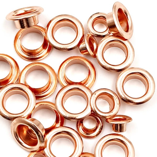 Rose Gold Colors Metal Eyelets Grommets with Washer For Diy Leathercraft Accessories Shoes Belt Cap Bag Tags Clothes 2-12mm 100Pcs