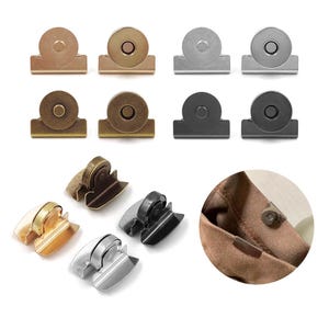 5/8 piezas de 20 mm con hebilla magnética y borde de metal, cierres de botón magnéticos, cierres a presión, clip para bolso, cartera, billetera, cierre de ropa