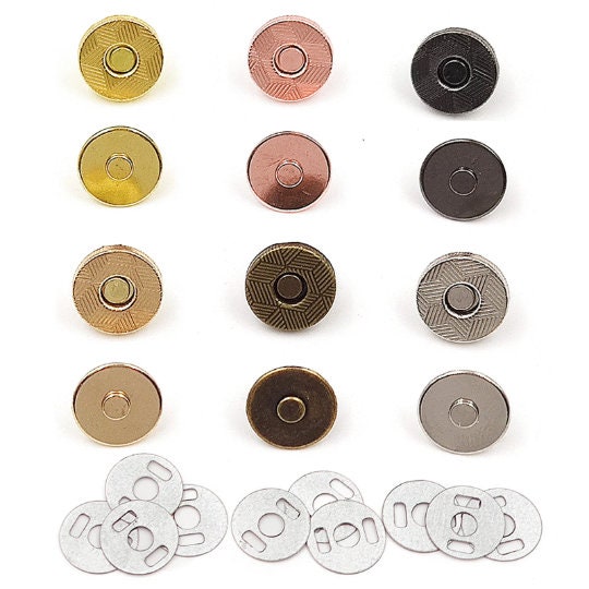 CRAFTMEMORE Thin Magnetic Snap Buttons Quality Strong Clasp for Purse  Sewing Handbags Closures 6 Pack MNS (14mm, Gunmetal)