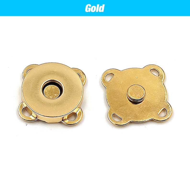 10sets/lot 10mm-18mm Magnetic Buttons DIY Magnet Snaps Purse Clasp Closures Metal Wallet Button Bag Accessories Craft Buckle 10Sets Gold