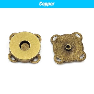 10sets/lot 10mm-18mm Magnetic Buttons DIY Magnet Snaps Purse Clasp Closures Metal Wallet Button Bag Accessories Craft Buckle 10Sets Copper