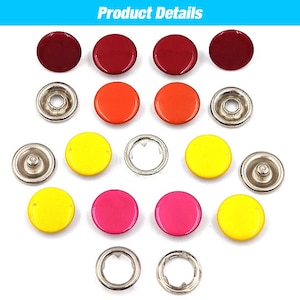 50 Sets 9.5mm 11mm Metal Prong Snap Button Solid Prong Press Button Ring Studs Fasteners For Clothes Garment Sewing Bags Shoes image 5