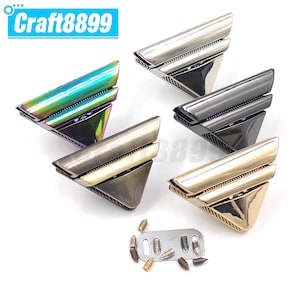 1 stücke Metall Dreieck Press Lock Mode Switch Lock Verschluss Leder Handwerk Frauen Tasche Handtasche Umhängetasche Geldbörse DIY Hardware