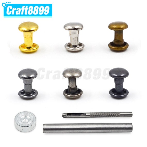 QUARKZMAN 100 sets 5 mm lederen klinknagels, enkele doppen QUARKZMAN 100 sets 5 mm lederen klinknagels, enkele doppen