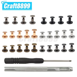 10 set di metallo solido vite chiodo rivetto doppia testa curva cinghia cinghia viti con strumenti per bagagli artigianato in pelle vestiti/borsa/scarpe